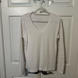 a new day White V-Neck Long Sleeve Tee